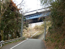 金時公園手前の道(道路を潜る)