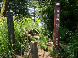 山頂標識と三角点