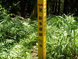 鉄塔手前の標識