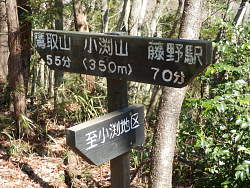 山頂にある標識