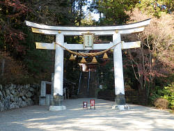 宝登山神社 鳥居 石段奥に社殿