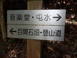 斜面を下りきった場所の標識