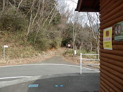 駐車場から出口(入口)を眺める